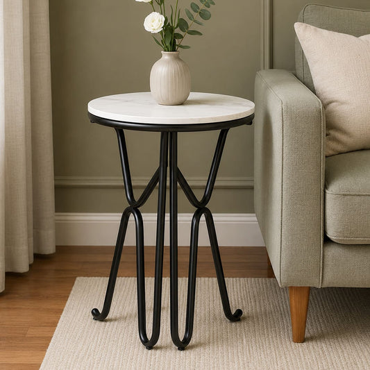 Bamba Black Metal Side Table – product view