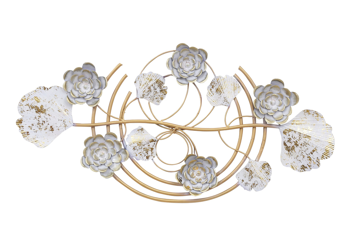 White & Gold Flower Zara with LED – front view on white