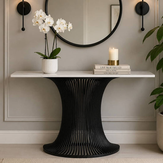Sleek Black Metal Console Table – product view