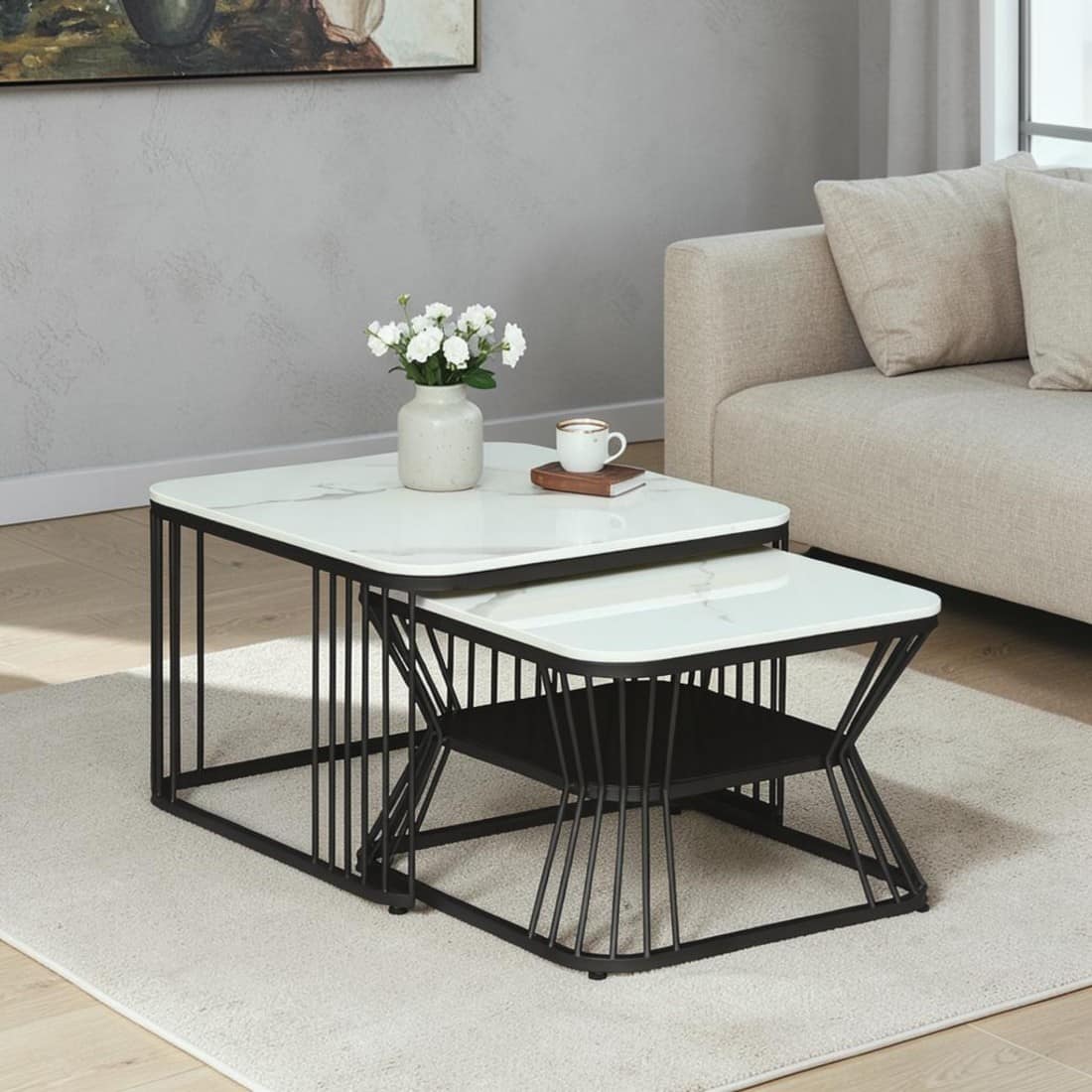 Ora Square Nesting Coffee Tables – Set of 2 – view 12