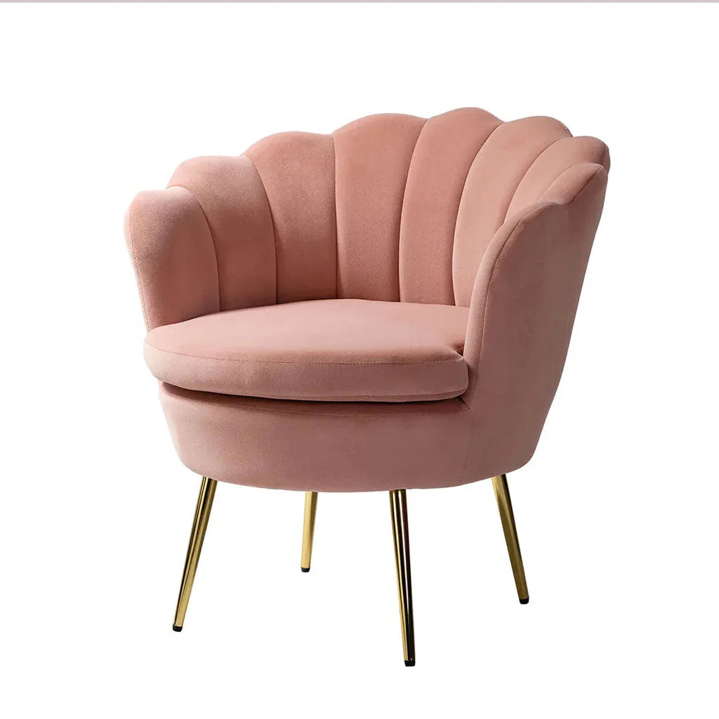 Luxury Pink Velvet Lounge Chair