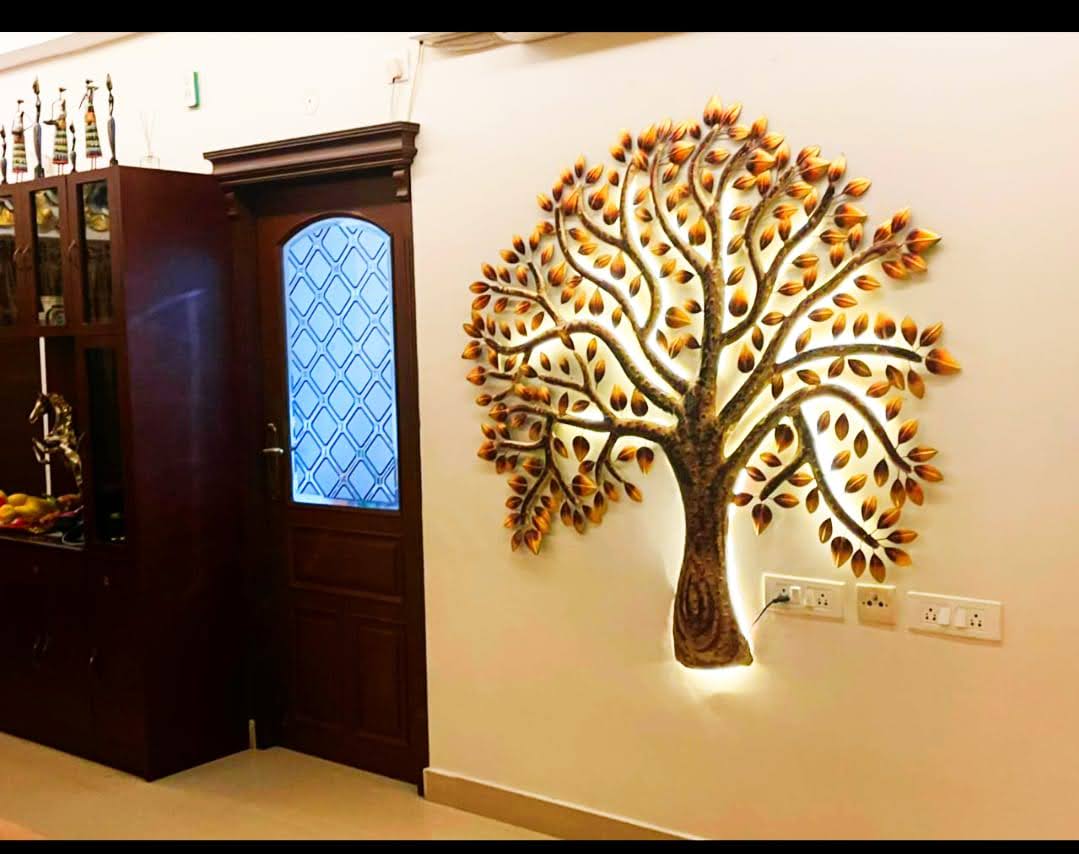 Master Tree LED Wall Art, 44 Inches – illuminated tree displayed beside a doorway