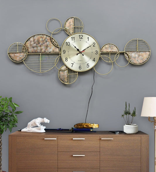 Metal Wall Art Clock with LED – circular metal wall clock with lighting off