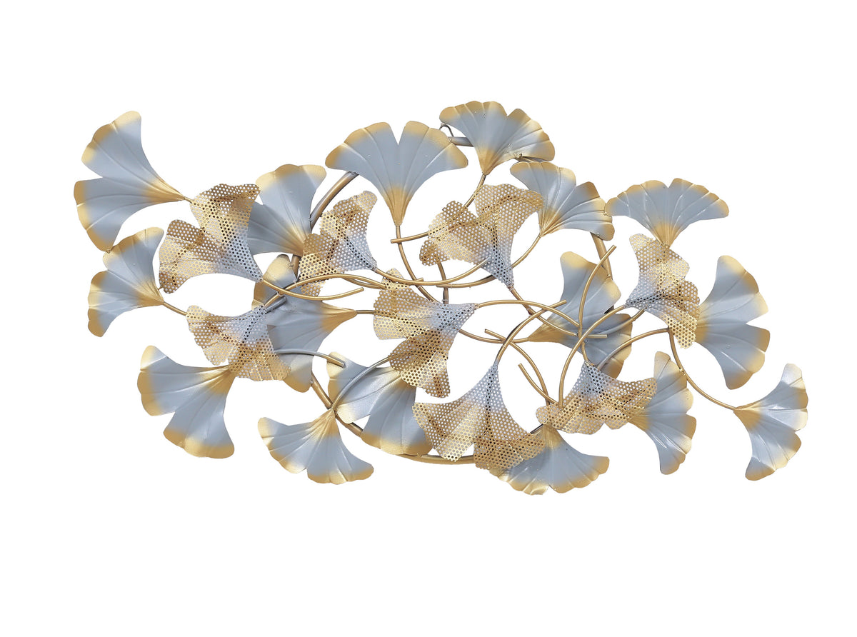 Water Lily Metal Wall Art with LED – front view on white