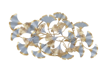 Water Lily Metal Wall Art with LED – front view on white