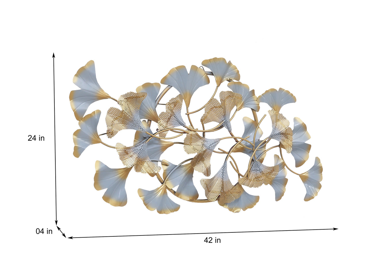 Water Lily Metal Wall Art with LED – dimension diagram