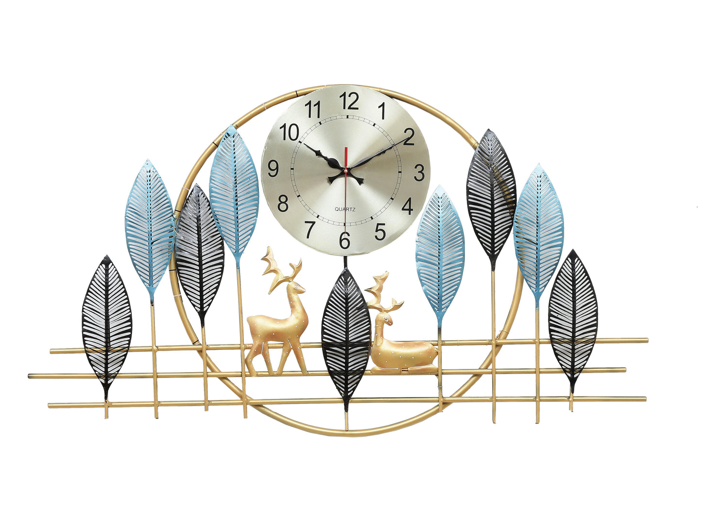 METAL DEER CLOCK WITH LED LIGHT