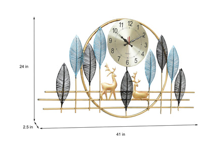 METAL DEER CLOCK WITH LED LIGHT