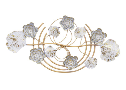 White & Gold Flower Zara with LED – front view on white