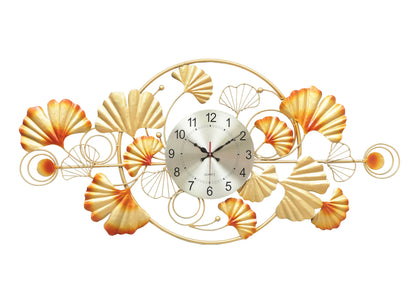 Zara Frame Metal Wall Clock – front view of floral clock on white