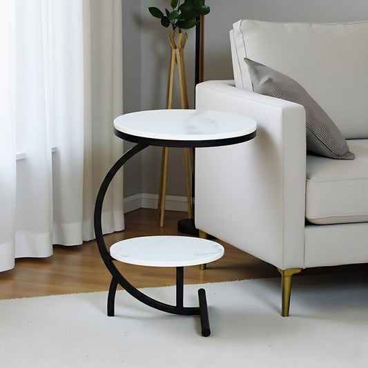 Half-Moon Marble Side Table