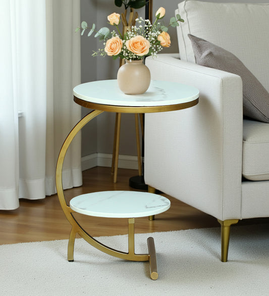 Half-Moon Marble Side Table