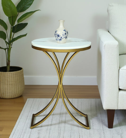 Ring Hourglass Marble Side Table