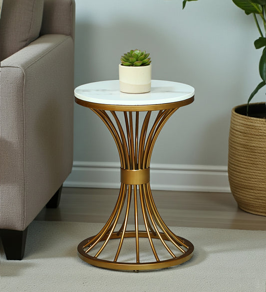 Infinity Oval-Ring Marble Side Table