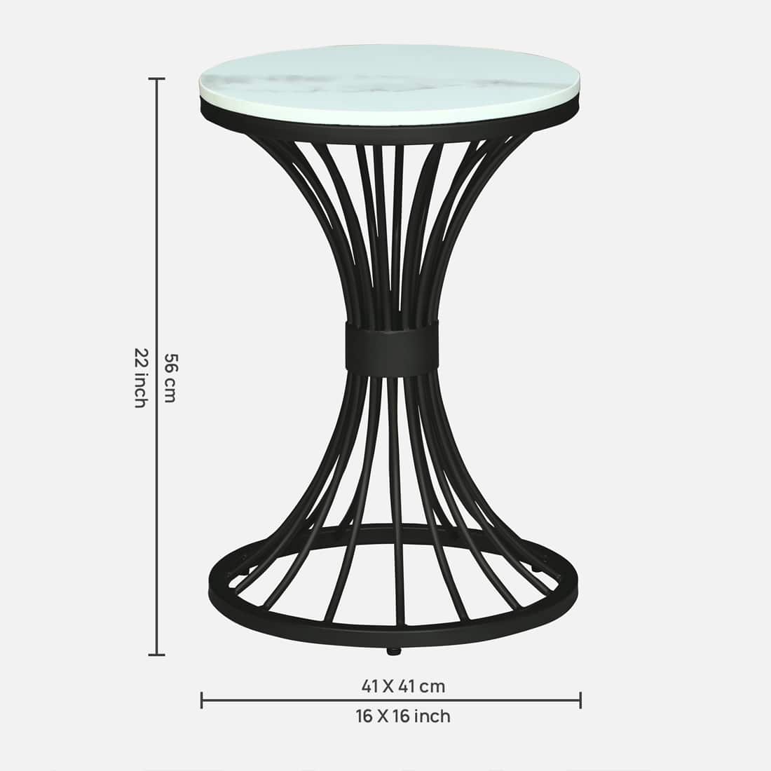 Swish Black Metal Side Table – view 2