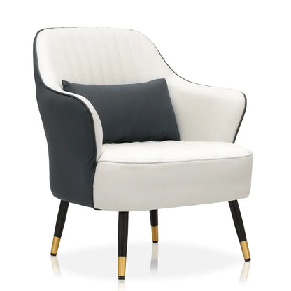 Contemporary Grey & White Accent Armchair