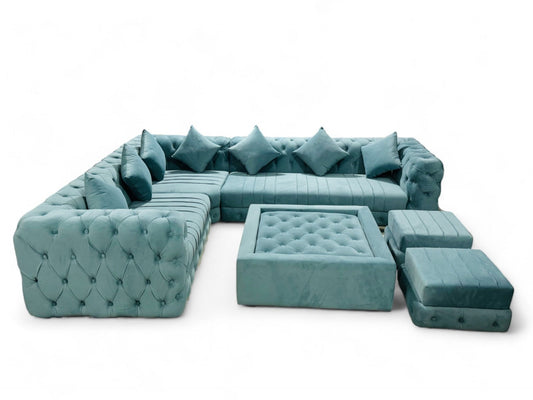 Master Sofa Premium Fabric Blue Velvet