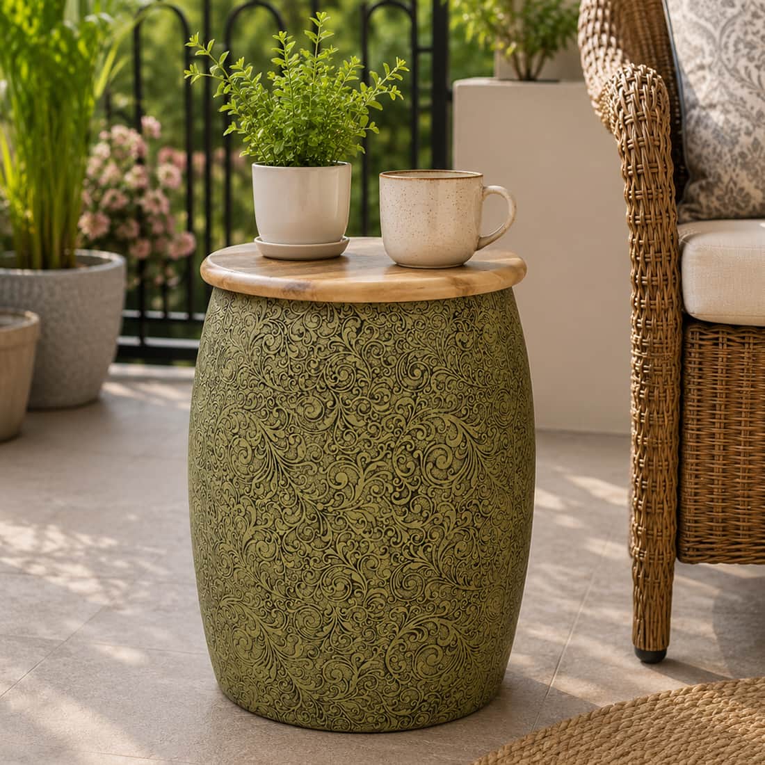 Flowlar Gold Metal Side Table – product view