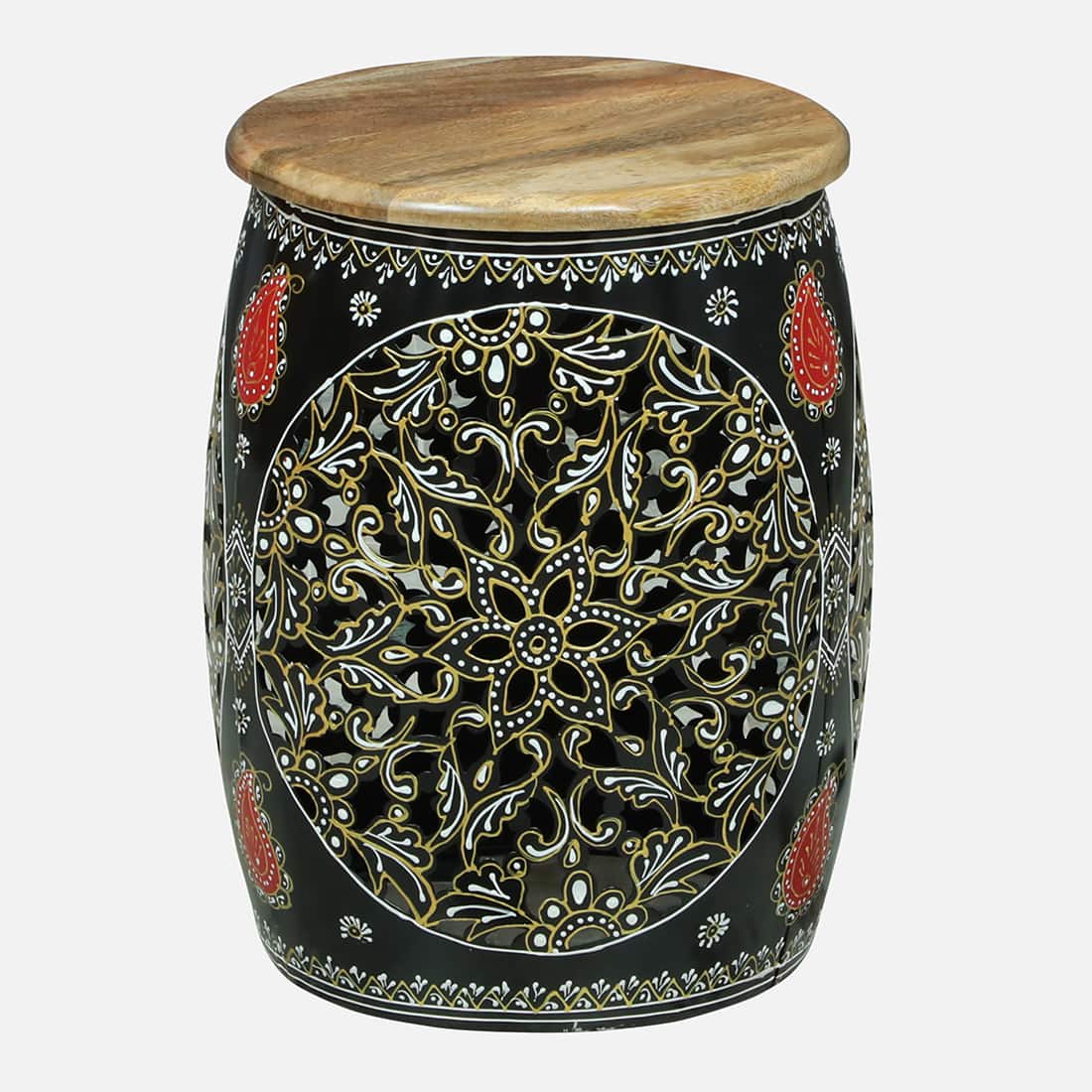 Decorative Handcrafted Metal Side Table – Multicolour – view 4