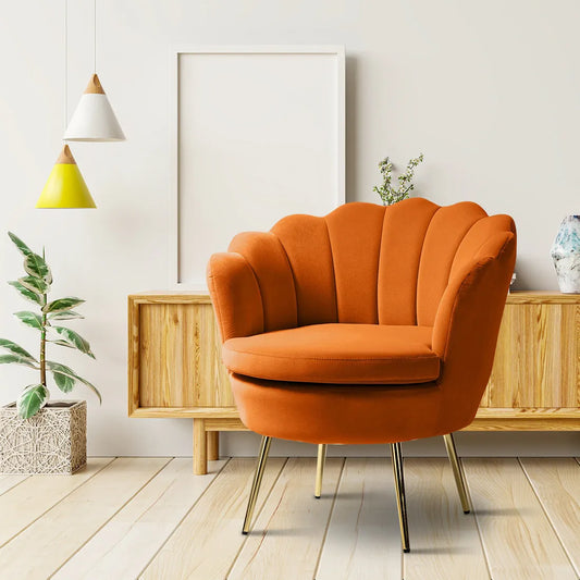 Luxury Mustard Velvet Lounge Chair