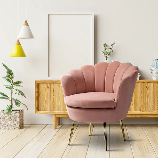 Luxury Pink Velvet Lounge Chair
