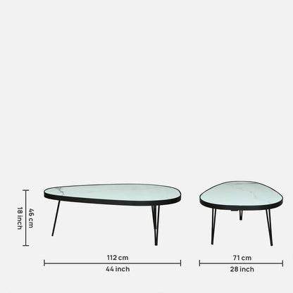 Oval Marble-Top Centre Tables – Set of 2 – view 7
