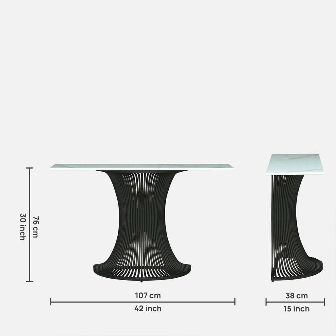 Sleek Black Metal Console Table – view 2