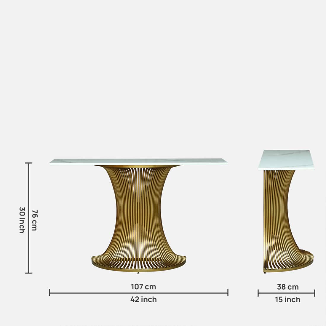 Metalian Gold Metal Console Table – view 3